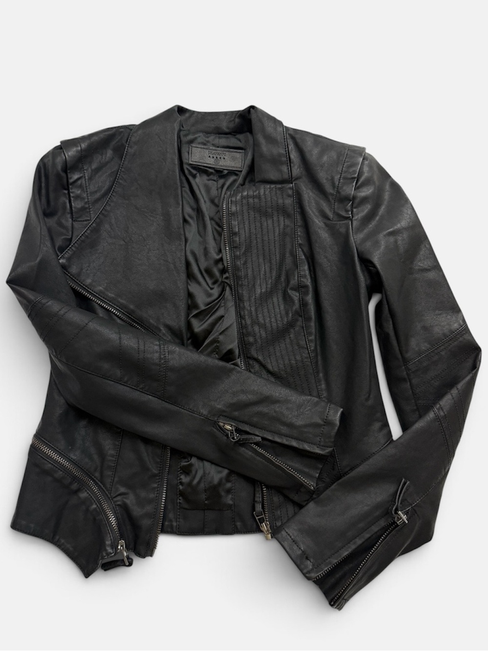 Blank NYV Black Faux Leather Motorcycle Jacket